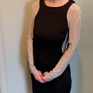 Long sparkly sleeve dress